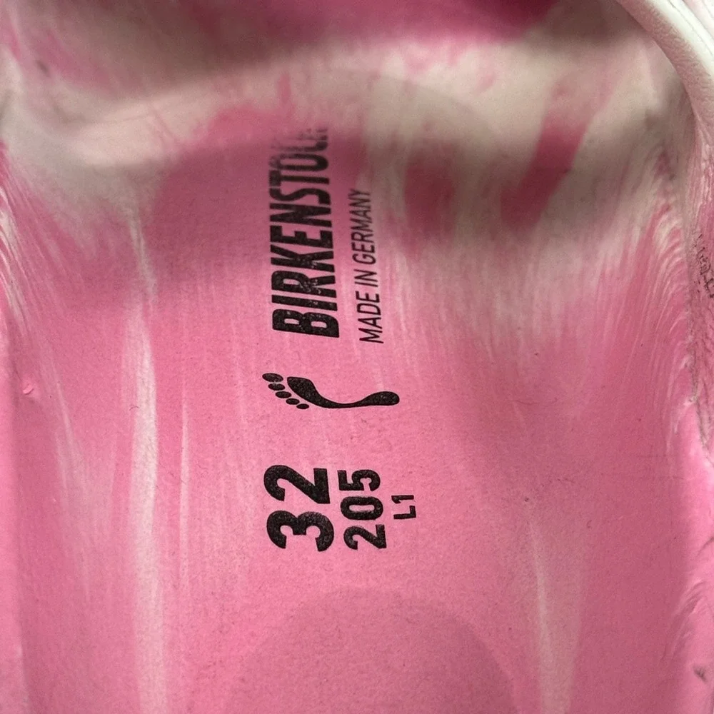 Birkenstock Arizona EVA Youth Sandals Candy Pink White Marble Slides Size 32